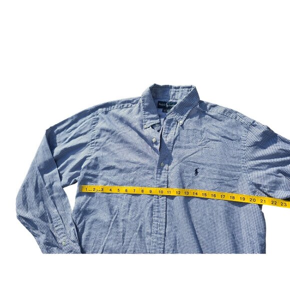 Ralph Lauren Mens Button-Down Blue Checkered Shirt Size 15.5 32/33 100% Cotton - Picture 6 of 6